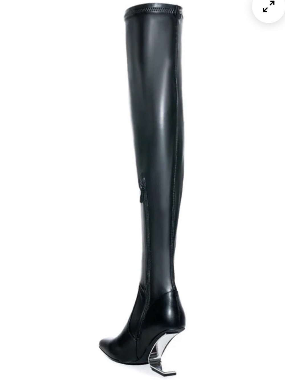 Over-the-Knee Black Heeled Boots - Picture 3 of 6